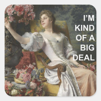 おもしろい電力文字引用文+ヴィンテージポートレート スクエアシール