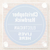 おもしろい電気工事士壁プラークスタイルガラスコースター ガラスコースター (裏面)