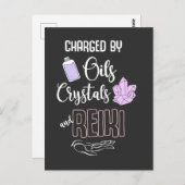 おもしろい霊気結晶と必須油引用文 ポストカード (正面/裏面)