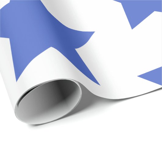 おもしろい青はっきりした星模様 ラッピングペーパー (ロールコーナー)