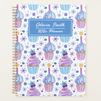 おもしろい青紫雪カップケーキプランナー プランナー手帳