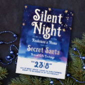 おもしろい静かクリスマスナイトシークレットサンタウォーター色 箔シーズンカード
