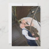 おもしろい非公式タイポグラフィ結婚写真 サンキューカード (裏面)