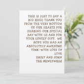 おもしろい非公式タイポグラフィ結婚写真 サンキューカード (スタンド正面)