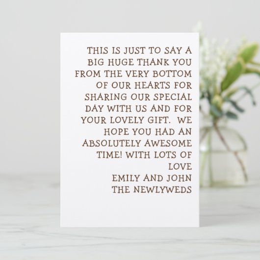 おもしろい非公式タイポグラフィ結婚写真 サンキューカード (スタンド正面)