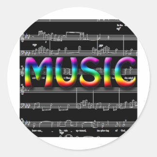 おもしろい音楽のシールとカード ラウンドシール