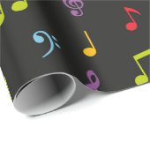 おもしろい音楽ノートのパターンパーティの折り返し ラッピングペーパー (ロールコーナー)