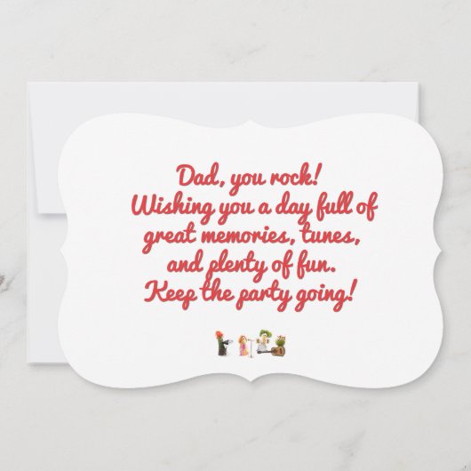 おもしろい音楽バースデーカードパパフードベージおもしろいカード (裏面)