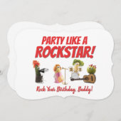 おもしろい音楽バースデーカードフレンド友だち食べ物プンヴェージ (正面/裏面)