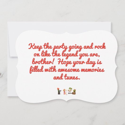 おもしろい音楽バースデーカードブラザーフードベおもしろいージ (裏面)