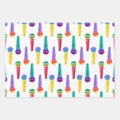 おもしろい音楽パターンパーティーの折り返し紙シート ラッピングペーパーシート (正面2)