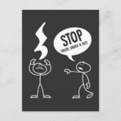 おもしろい音楽先生引用文レスト音符PUN ポストカード (正面)