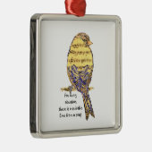 おもしろい音楽引用文ライフソングバード付き歌詞 メタルオーナメント (右)