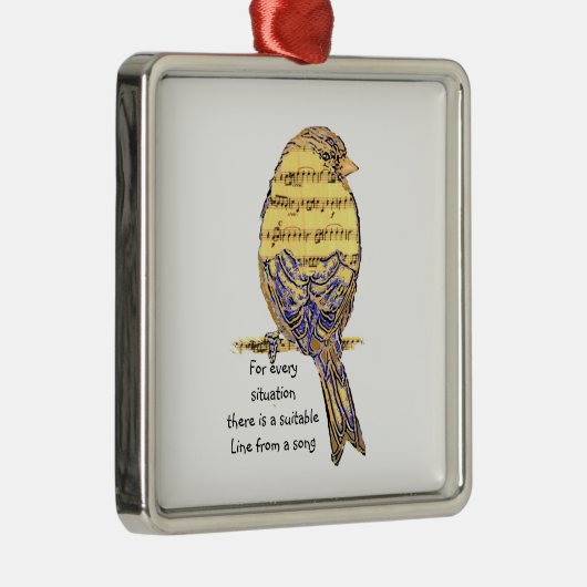 おもしろい音楽引用文ライフソングバード付き歌詞 メタルオーナメント (右)