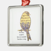 おもしろい音楽引用文ライフソングバード付き歌詞 メタルオーナメント (左)