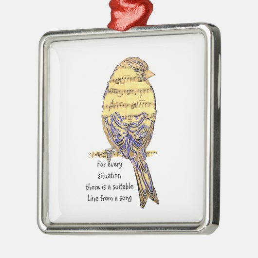 おもしろい音楽引用文ライフソングバード付き歌詞 メタルオーナメント (左)