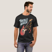 おもしろい音楽 トレブルメーカー ギター Tシャツ (正面フル)
