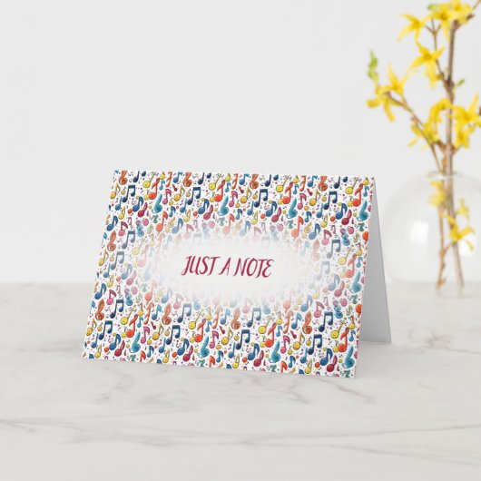 おもしろい音符と記号 カード (黄色い花)