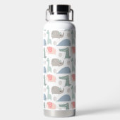 おもしろい顔かわいいドードル動物のパターン ウォーターボトル (背面)