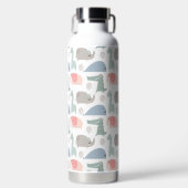 おもしろい顔かわいいドードル動物のパターン ウォーターボトル (正面)