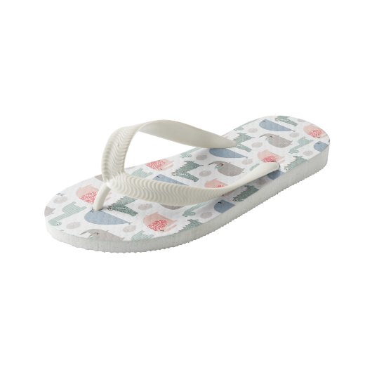 おもしろい顔かわいいドードル動物のパターン キッズビーチサンダル (アングル)