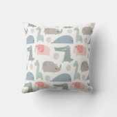 おもしろい顔かわいいドードル動物のパターン クッション (裏面)