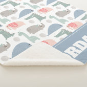 おもしろい顔かわいいドードル動物のパターン シェルパブランケット (3/4)