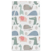 おもしろい顔かわいいドードル動物のパターン スモールペーパーバッグ (裏面)