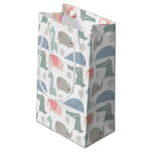 おもしろい顔かわいいドードル動物のパターン スモールペーパーバッグ (裏面アングル)