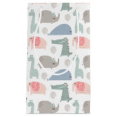 おもしろい顔かわいいドードル動物のパターン スモールペーパーバッグ (正面)