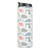 おもしろい顔かわいいドードル動物のパターン タンブラー (回転右)