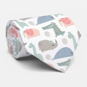 おもしろい顔かわいいドードル動物のパターン ネクタイ (ロール)