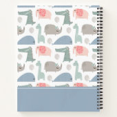 おもしろい顔かわいいドードル動物のパターン ノートブック (裏面)