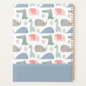 おもしろい顔かわいいドードル動物のパターン プランナー手帳 (裏面)