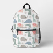 おもしろい顔かわいいドードル動物のパターン プリントバックパック (正面)