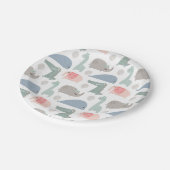 おもしろい顔かわいいドードル動物のパターン ペーパープレート (アングル)