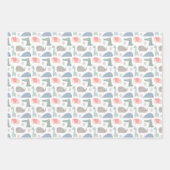 おもしろい顔かわいいドードル動物のパターン ラッピングペーパーシート (正面3)