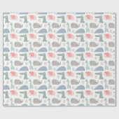 おもしろい顔かわいいドードル動物のパターン ラッピングペーパー (フラット)