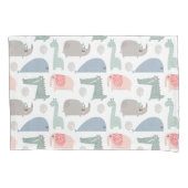 おもしろい顔かわいいドードル動物のパターン 枕カバー (正面)