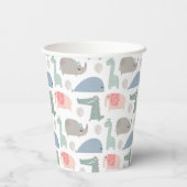 おもしろい顔かわいいドードル動物のパターン 紙コップ (裏面)