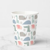 おもしろい顔かわいいドードル動物のパターン 紙コップ (左)