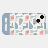 おもしろい顔かわいいドードル動物のパターン Case-Mate iPhoneケース (裏面 (横))