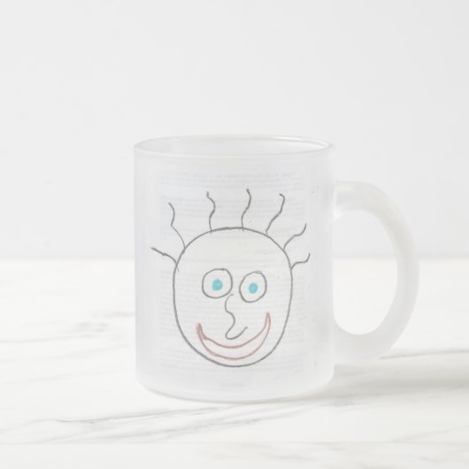 おもしろい顔すり付きマグカップ フロストグラスマグカップ (右)