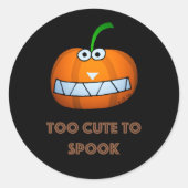 おもしろい顔のかわいいハロウィンカボチャ ラウンドシール (正面)