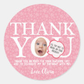 おもしろい顔の誕生日パ感謝していーティステッカー ラウンドシール (正面)