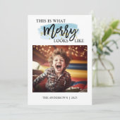 おもしろい顔の青い水彩画 シーズンカード (スタンド正面)