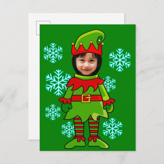 おもしろい顔イン穴小妖精や小人はがき ポストカード (正面/裏面)