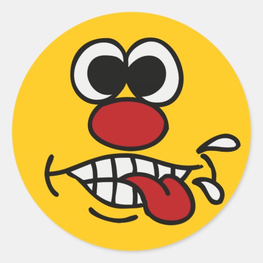 おもしろい顔カスタムシール ラウンドシール (正面)