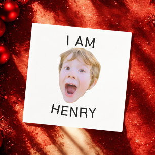 おもしろい顔カスタムナプキンス誕生日パーティマッチング スタンダードカクテルナプキン