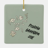 おもしろい顔グランドパ光魚釣りセラミックオーナメント セラミックオーナメント (裏面)